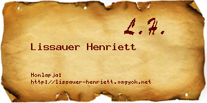 Lissauer Henriett névjegykártya